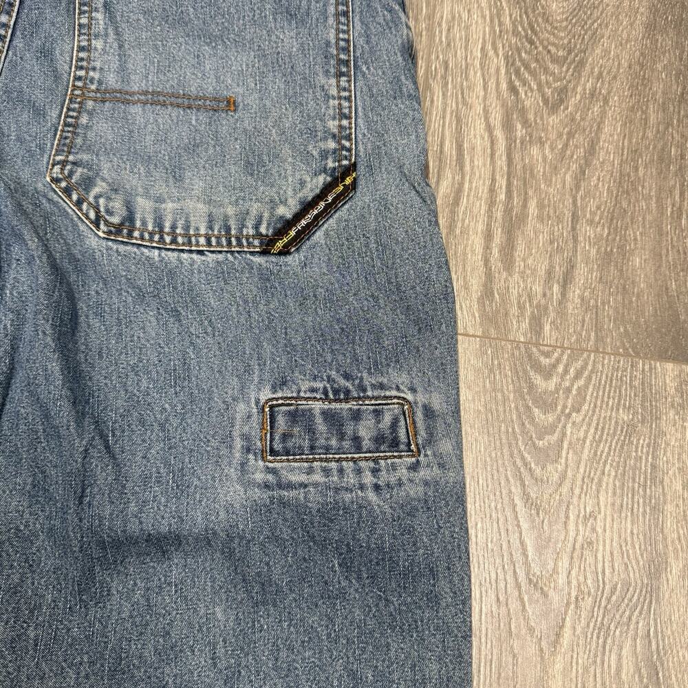 Vintage Fresh Jive Blue Baggy Wide Leg Jeans Thrashed Size 30x28 Skater Rave Y2K - Picture 7 of 9